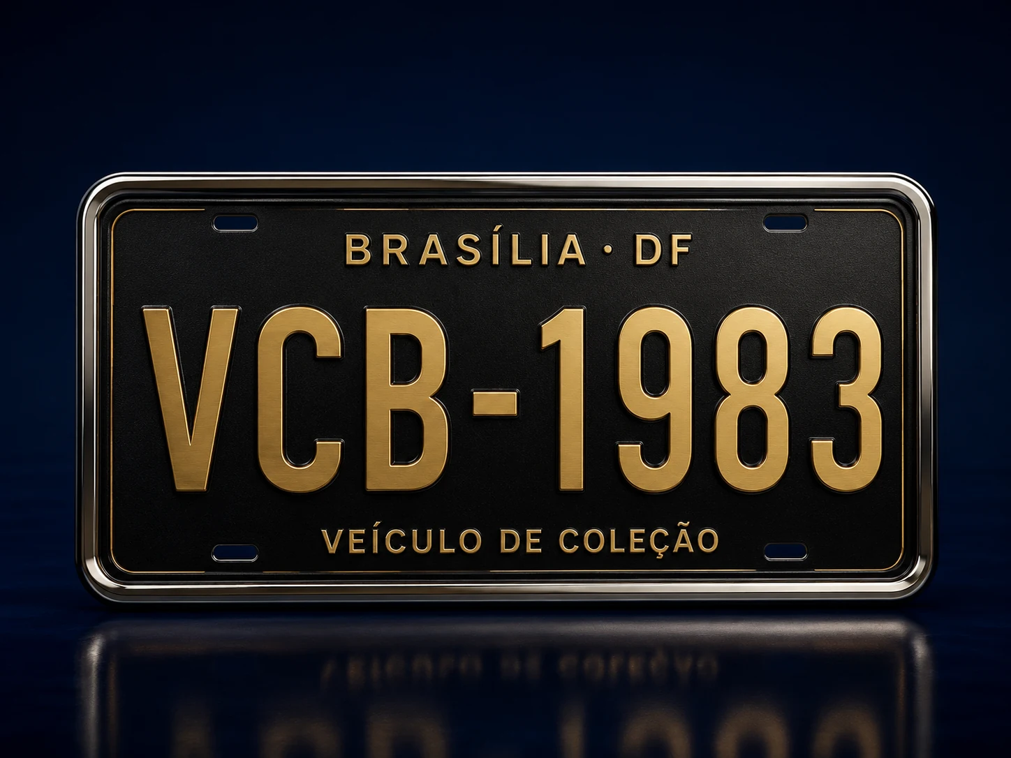 Placa preta de veículo de coleção do Veteran Car Brasília